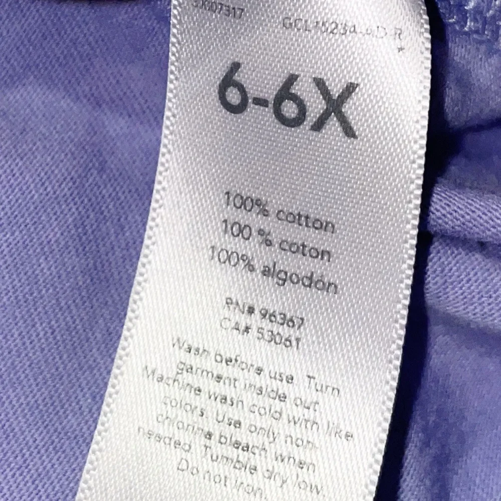 OSHKOSH B'GOSH Girl's Purple Graphic Short Sleeve Shirt Size 6/6X